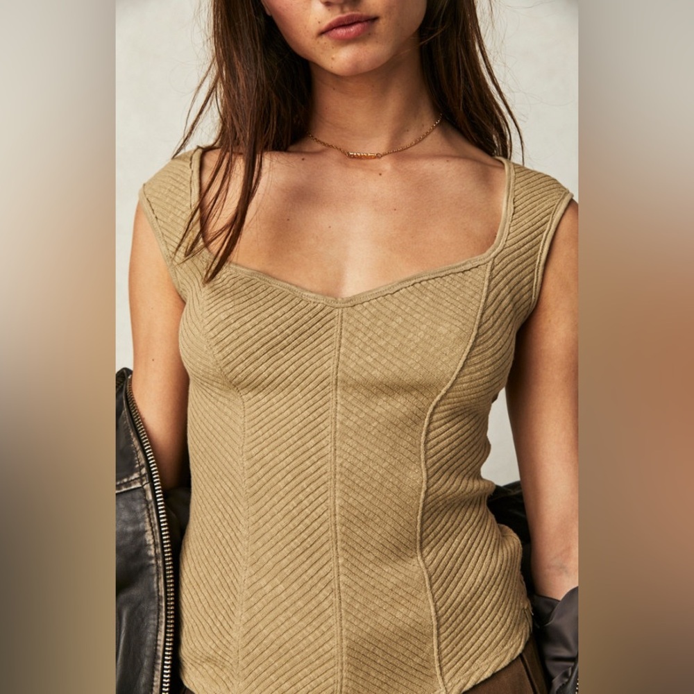 We The Free Tan Ribbed Tank Top - Picture 4 of 13